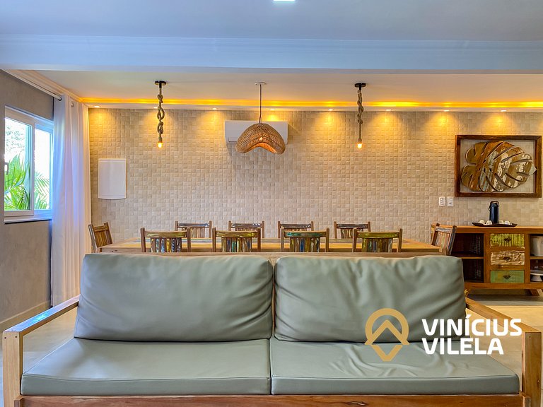 Casa com 3 suítes, sala climatizada, área gourmet privativa,