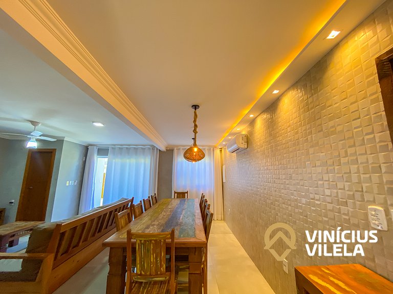 Casa com 3 suítes, sala climatizada, área gourmet privativa,