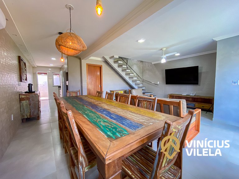 Casa com 3 suítes, sala climatizada, área gourmet privativa,