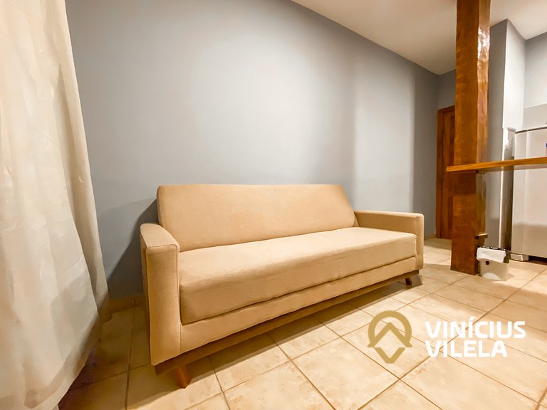 Apê térreo 1 quarto com ar, sala, cozinha completa