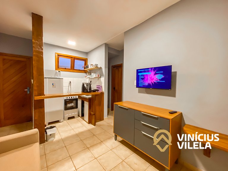 Apê térreo 1 quarto com ar, sala, cozinha completa