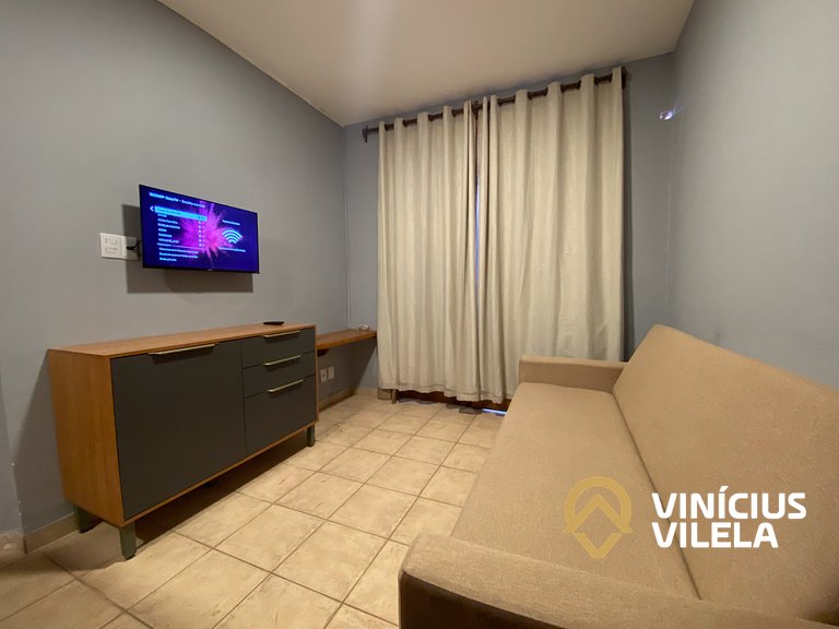 Apê térreo 1 quarto com ar, sala, cozinha completa