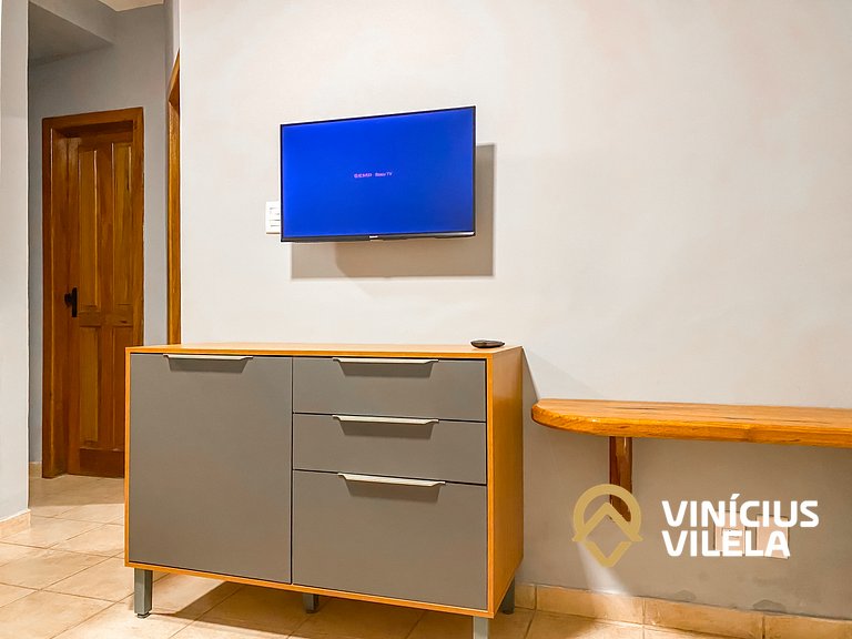 Apê térreo 1 quarto com ar, sala, cozinha completa