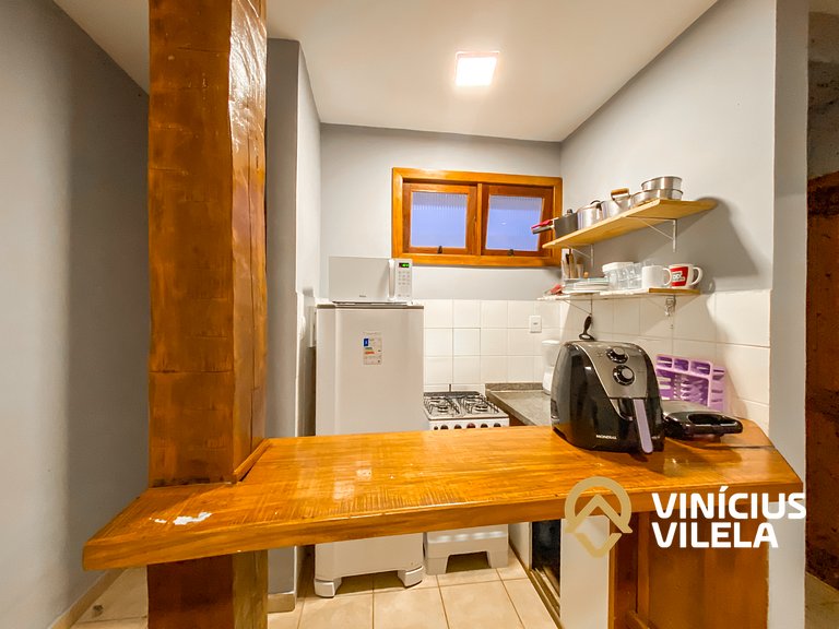 Apê térreo 1 quarto com ar, sala, cozinha completa