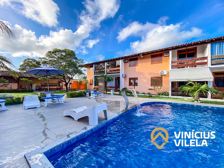 Flat com 1 quarto com ar split, sala e cozinha completa acom