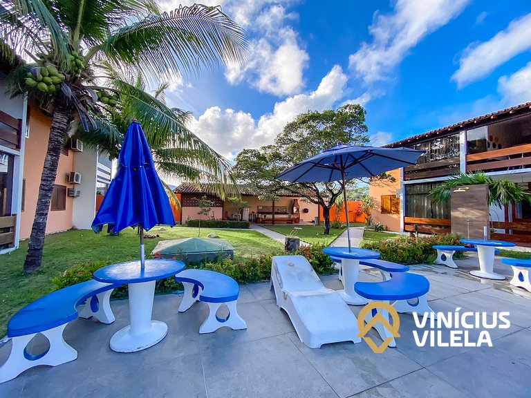 Flat 1Q a 100m da praia de Taperapuã