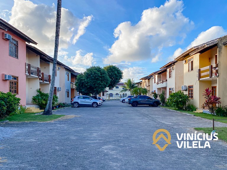 Apartamento frente mar em Taperapuã com piscina