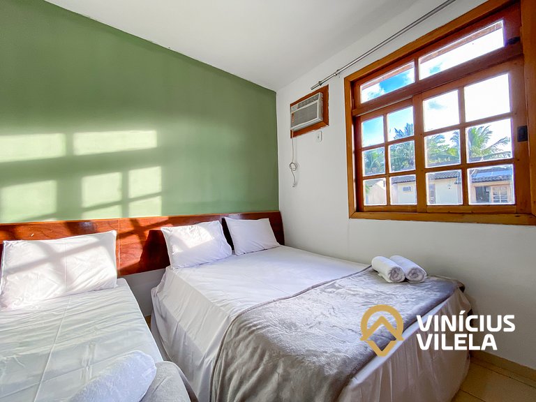 Apto pav. superior 1 quarto frente praia Taperapuã