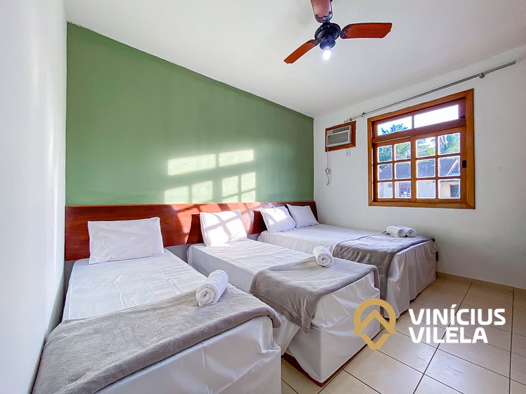 Apto pav. superior 1 quarto frente praia Taperapuã