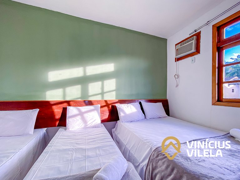 Apto pav. superior 1 quarto frente praia Taperapuã