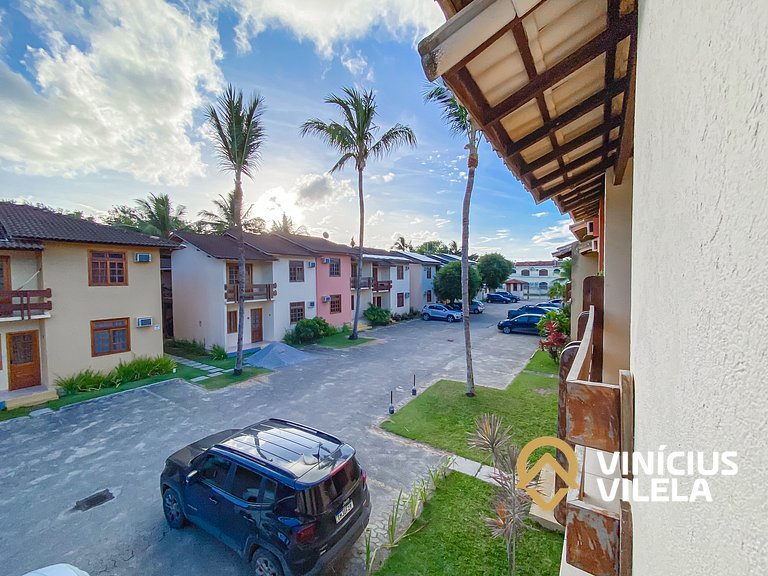 Apto pav. superior 1 quarto frente praia Taperapuã