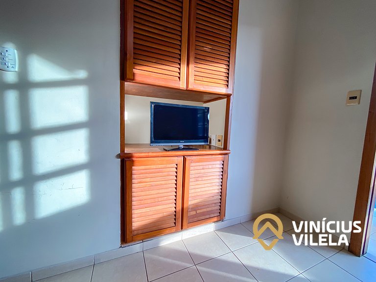 Apto pav. superior 1 quarto frente praia Taperapuã