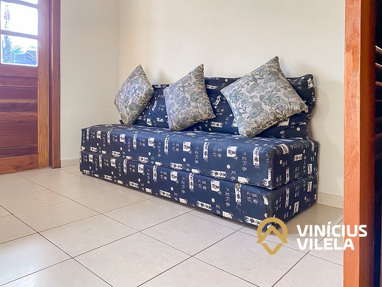 Apto pav. superior 1 quarto frente praia Taperapuã