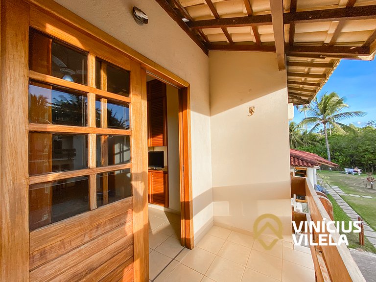 Apto pav. superior 1 quarto frente praia Taperapuã