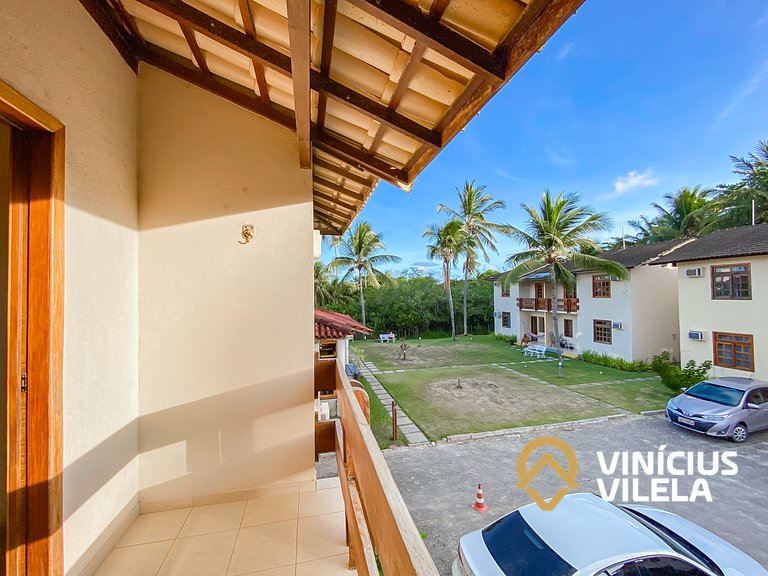 Apto pav. superior 1 quarto frente praia Taperapuã