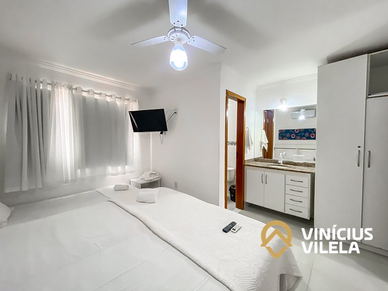 Flat 1 suíte, sala climatizada praia de Taperapuã