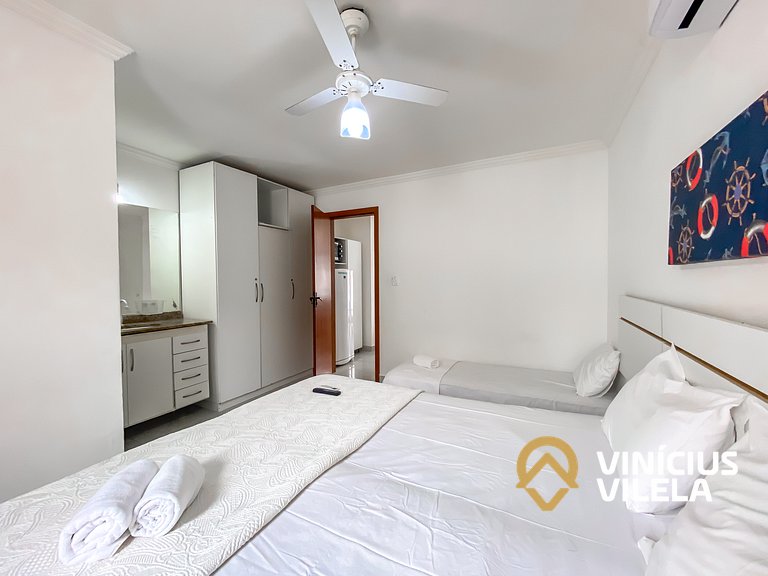 Flat 1 suíte, sala climatizada praia de Taperapuã