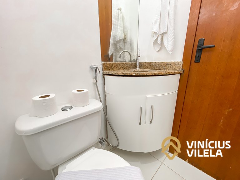 Flat 1 suíte, sala climatizada praia de Taperapuã