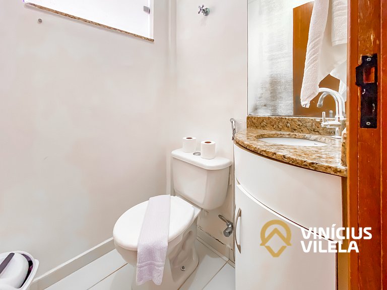 Flat 1 suíte, sala climatizada praia de Taperapuã