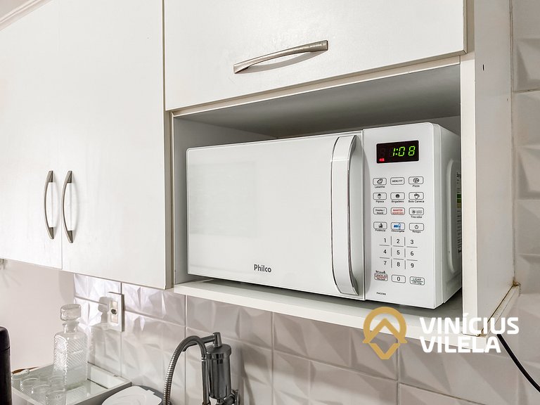 Flat 1 suíte, sala climatizada praia de Taperapuã