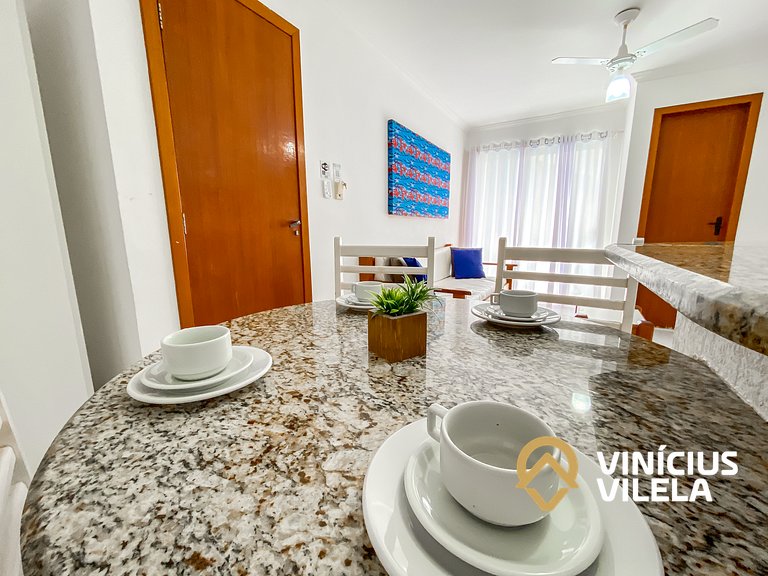 Flat 1 suíte, sala climatizada praia de Taperapuã