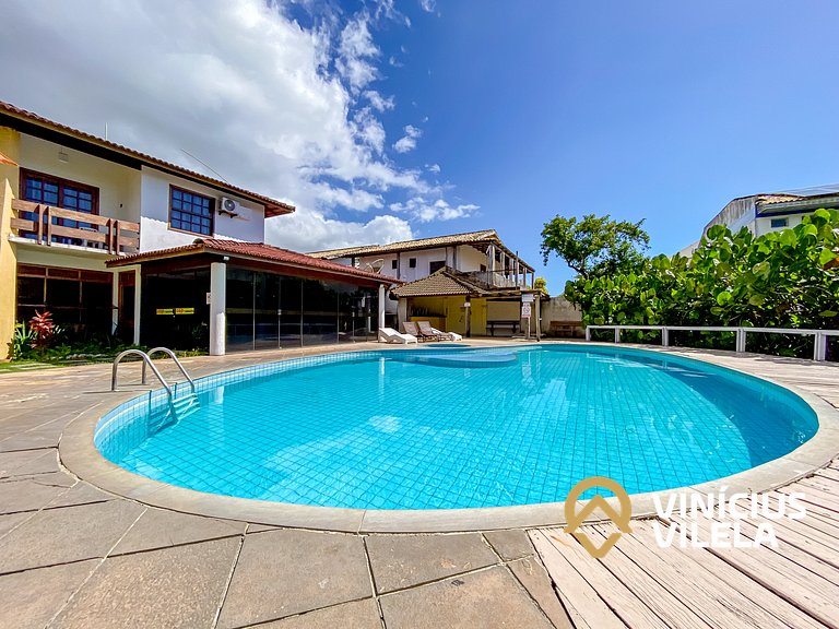 Apartamento frente mar em Taperapuã com piscina