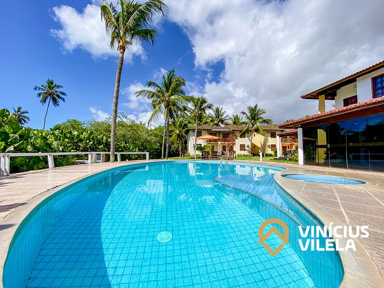 Apto 1 quarto, frente a praia de Taperpuã, condomínio com Pi