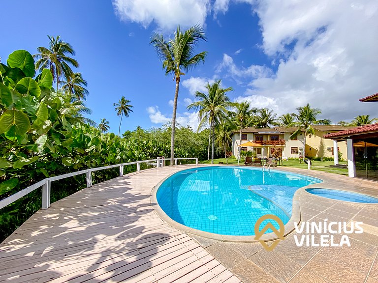 Apto 1 quarto, frente a praia de Taperpuã, condomínio com Pi