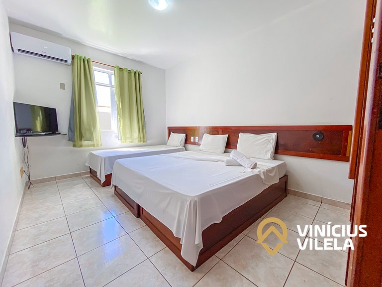 Flat 1 com quarto pavimento superior no condomínio Boulevard