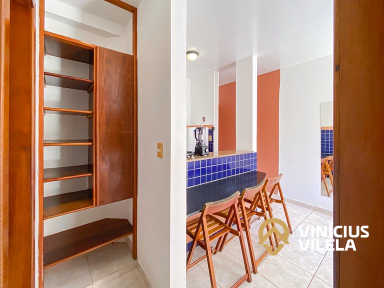 Flat 1 com quarto pavimento superior no condomínio Boulevard