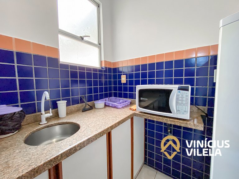 Flat 1 com quarto pavimento superior no condomínio Boulevard