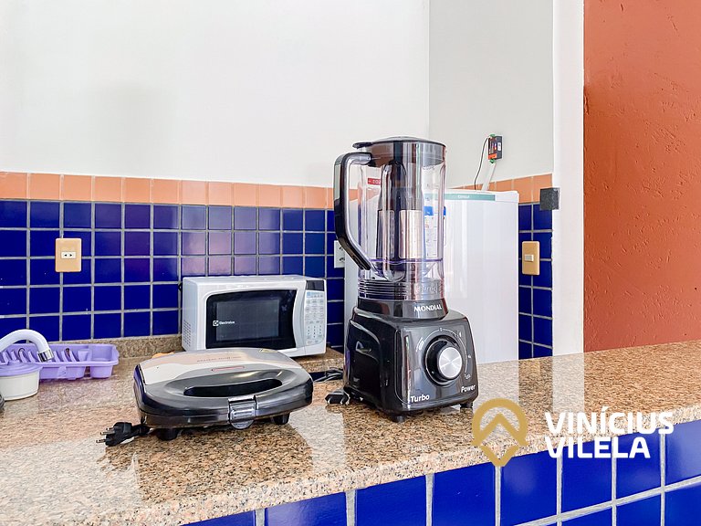 Flat 1 com quarto pavimento superior no condomínio Boulevard