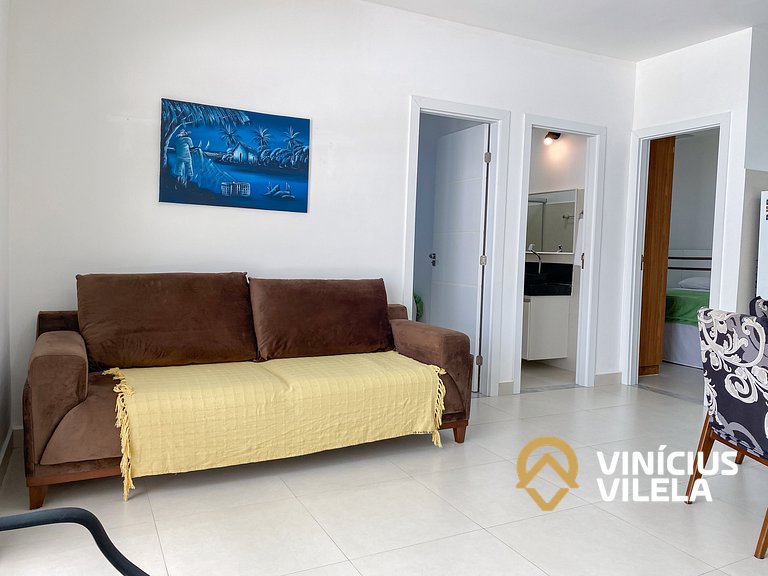 Apto Térreo com 2 quartos (ambos com ar split), sendo 1 suít