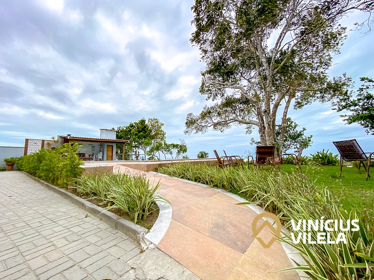 Casa 3Q, condominio c/piscina, gourmet e vista mar