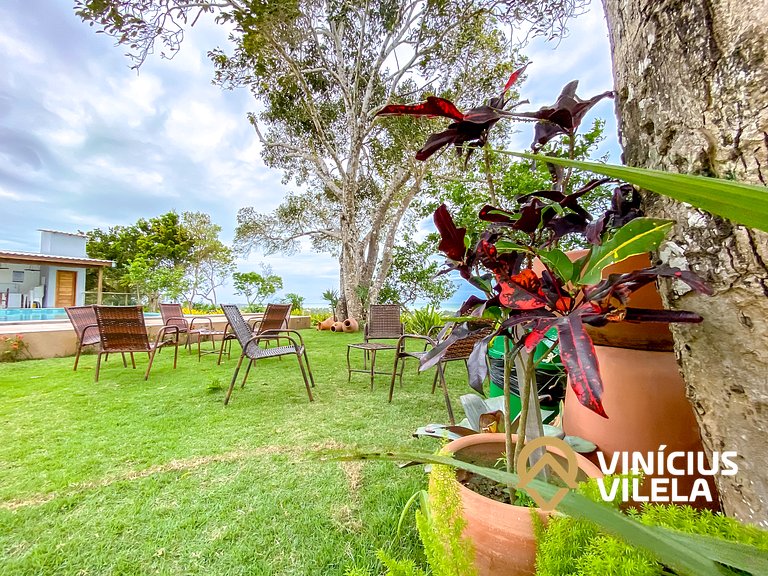 Casa 3Q, condominio c/piscina, gourmet e vista mar