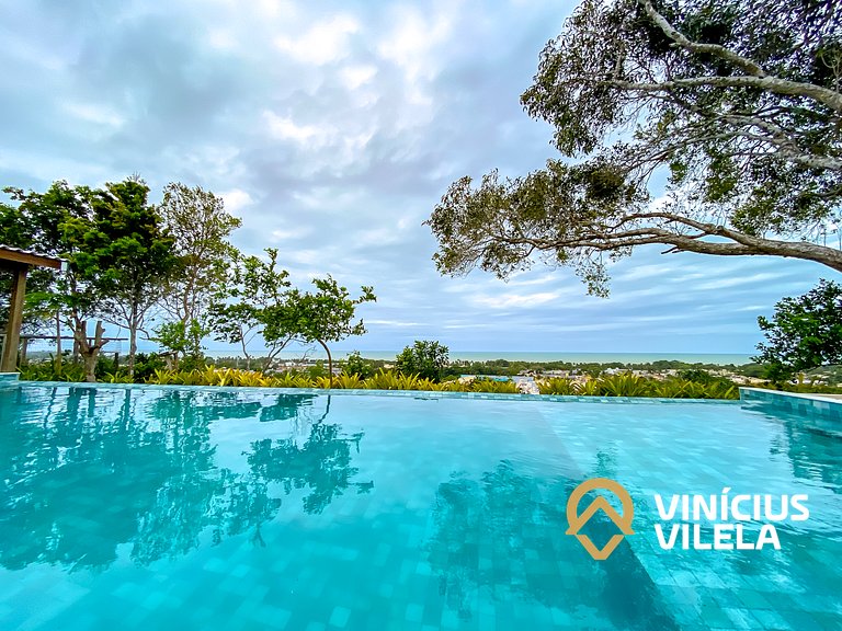 Casa 3Q, condominio c/piscina, gourmet e vista mar