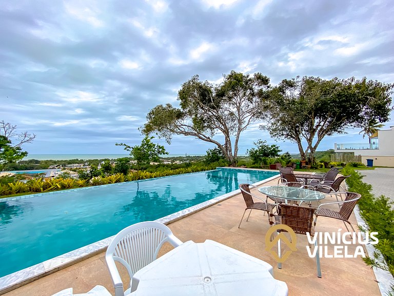 Casa 3Q, condominio c/piscina, gourmet e vista mar