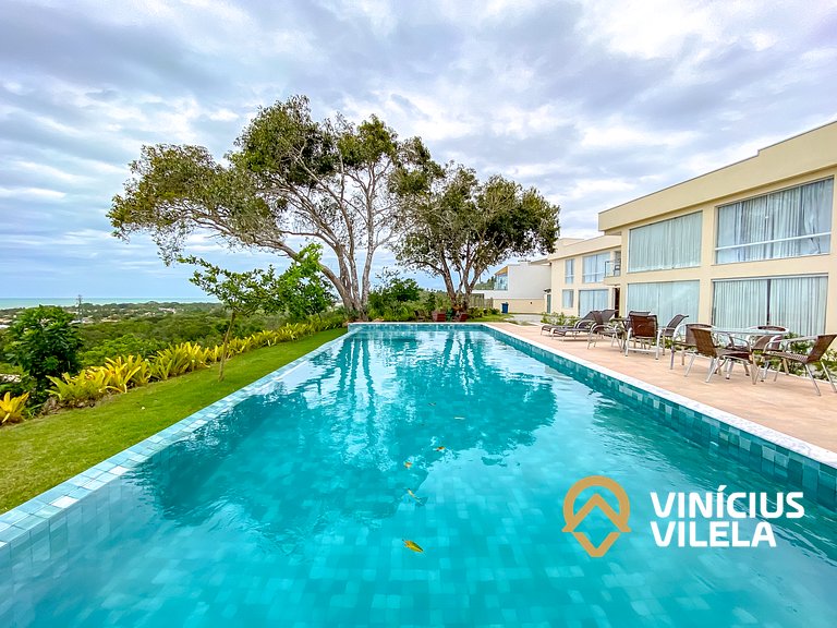 Casa 3Q, condominio c/piscina, gourmet e vista mar