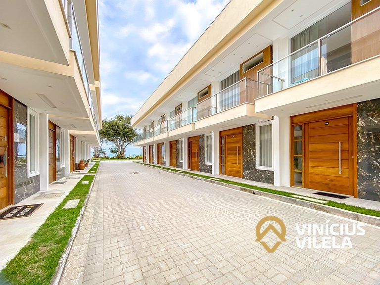 Casa 3Q, condominio c/piscina, gourmet e vista mar