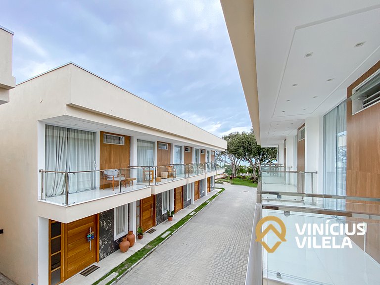 Casa 3Q, condominio c/piscina, gourmet e vista mar