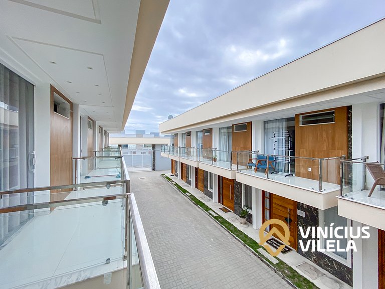 Casa 3Q, condominio c/piscina, gourmet e vista mar