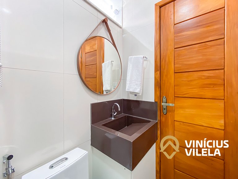 Casa 3Q, condominio c/piscina, gourmet e vista mar