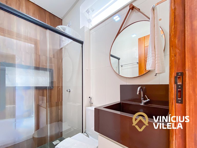 Casa 3Q, condominio c/piscina, gourmet e vista mar