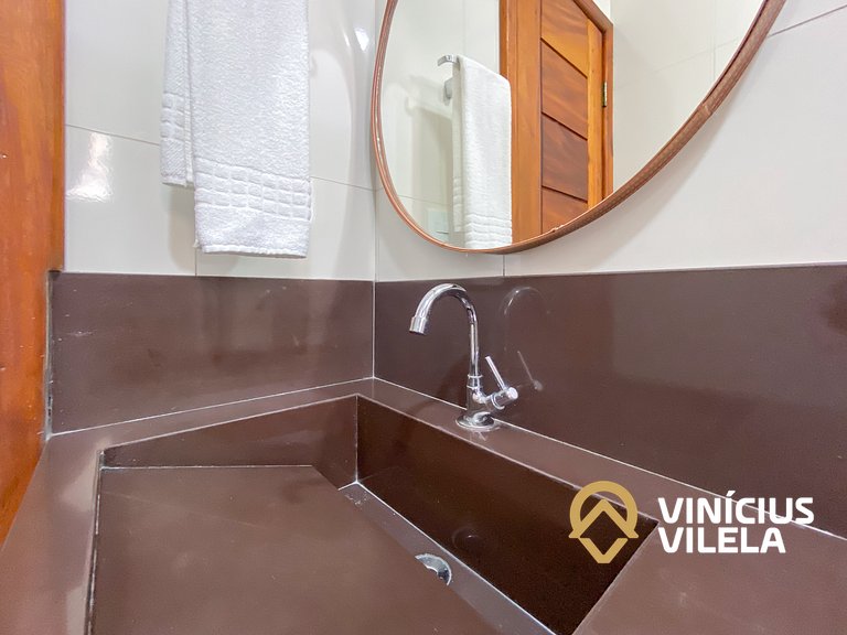 Casa 3Q, condominio c/piscina, gourmet e vista mar