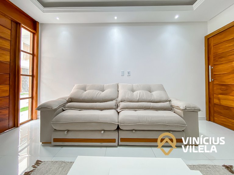 Casa 3Q, condominio c/piscina, gourmet e vista mar