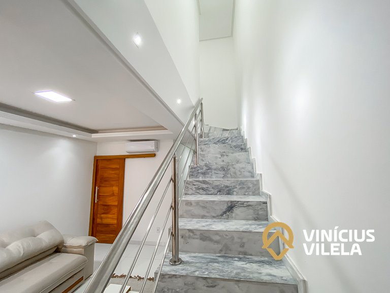 Casa 3Q, condominio c/piscina, gourmet e vista mar