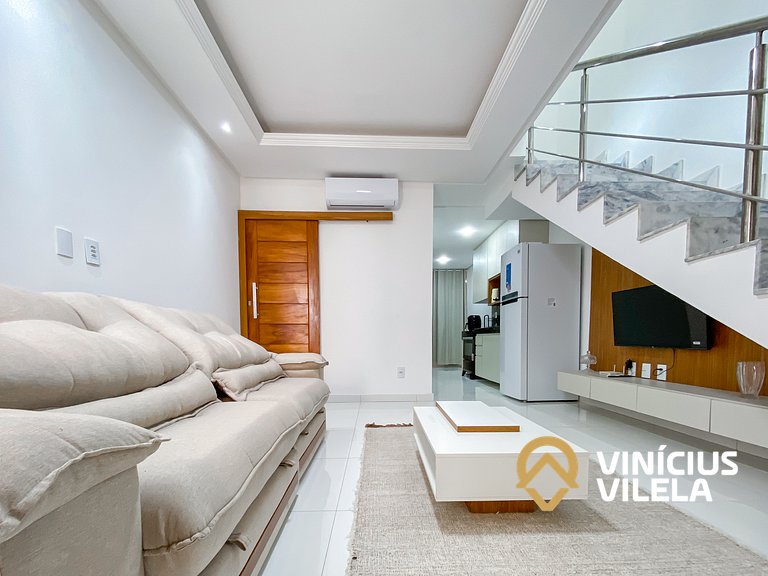 Casa 3Q, condominio c/piscina, gourmet e vista mar