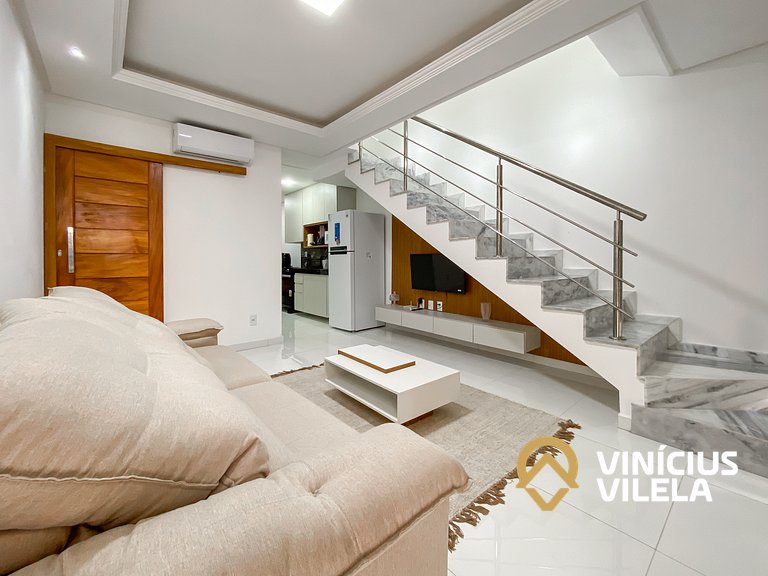 Casa 3Q, condominio c/piscina, gourmet e vista mar