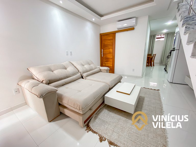 Casa 3Q, condominio c/piscina, gourmet e vista mar