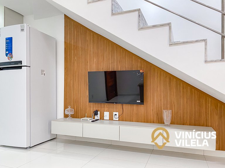 Casa 3Q, condominio c/piscina, gourmet e vista mar